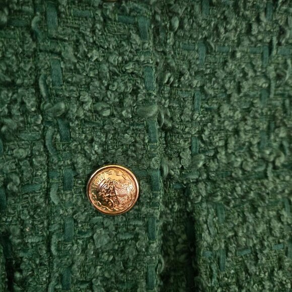 Rachel Zoe Green Boucle Cropped Jacket Size M - Picture 5 of 7